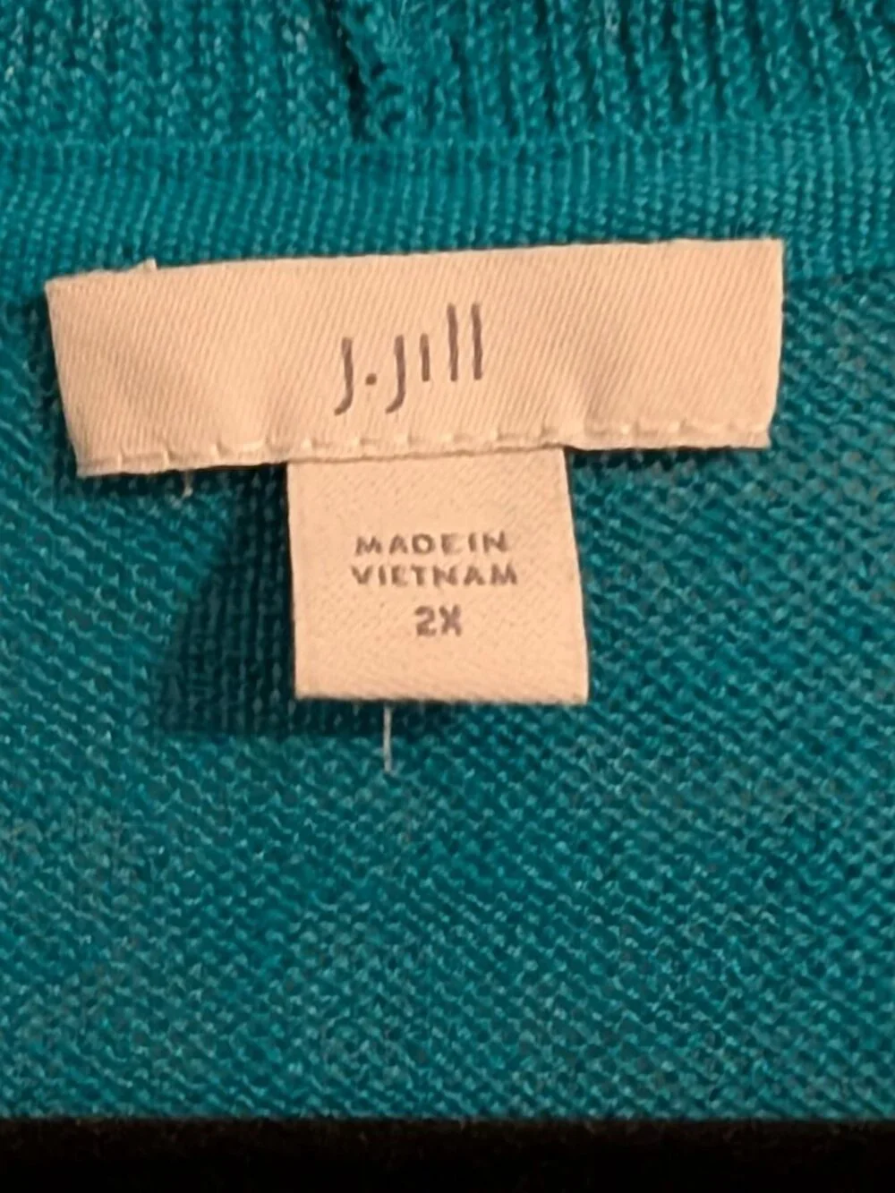 J Jill one button blue green cardigan 2x